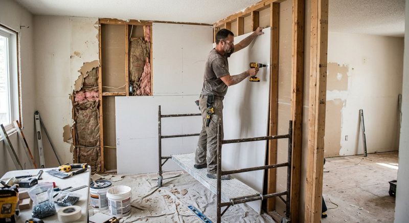 Garage Drywall Replacement in Kansas City, KS